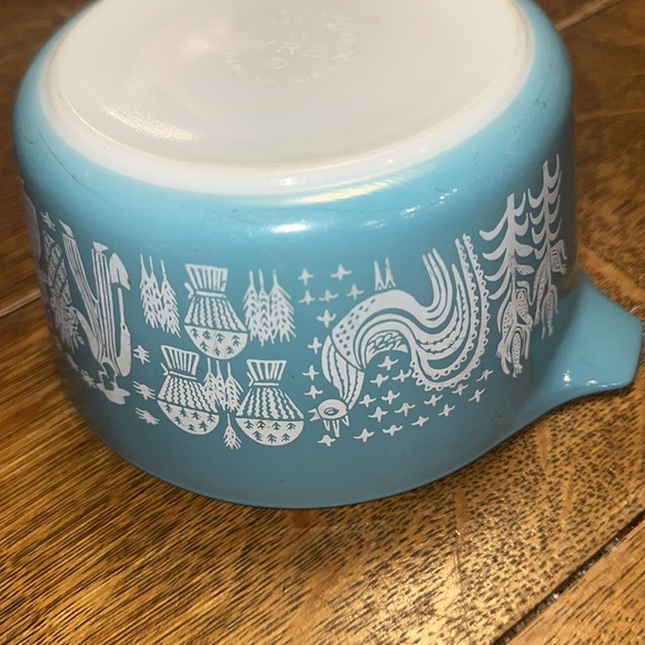 Vintage Pyrex Tourquoise Blue Amish Butterprint Casserole Dish 1 Qt #47 - Picture 6 of 7